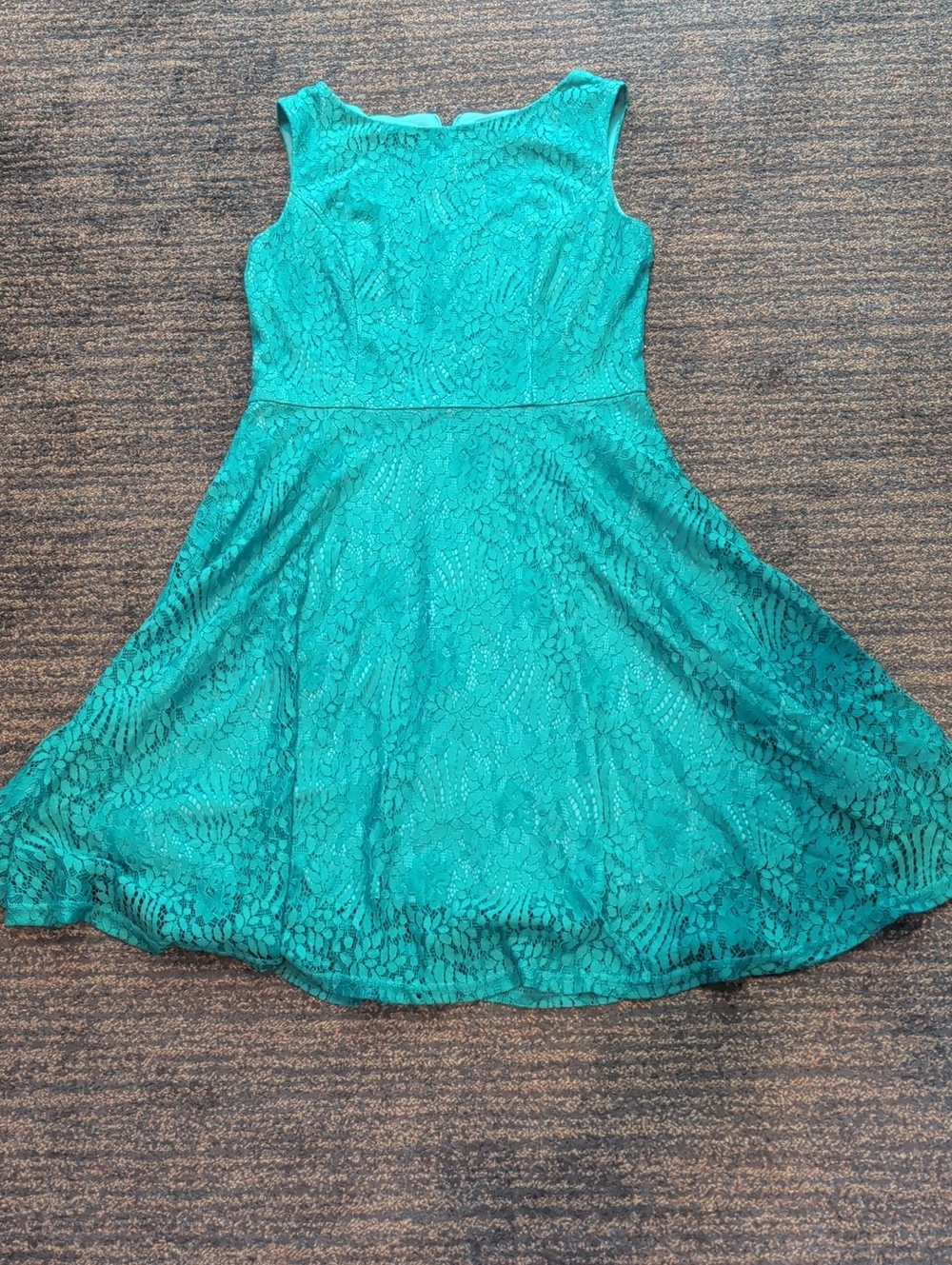 Teal Lace Fit & Flare Dress